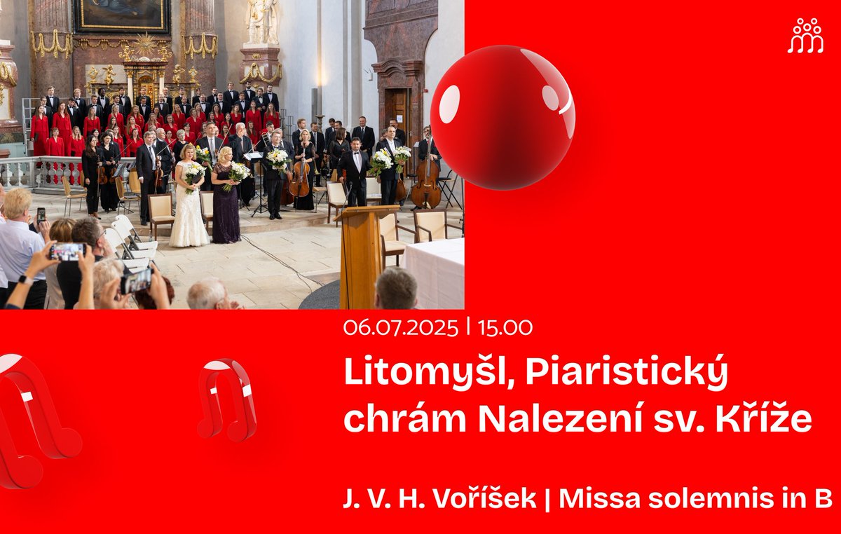 cas_sbor's tweet photo. ⚪️ Můžete se těšit na Závěrečnou děkovnou bohoslužbu na Smetanově Litomyšli @smetanovalitomysl v Piaristickém chrámu Nalezení sv. Kříže společně s Komorní filharmonií Pardubice. 

🔴 Jan Václav Hugo Voříšek - MISSA SOLEMNIS in B. 🎶

⚪️ Vstup volný 

📌 Neděle 6. 7. 2025 | 15.00 https://t.co/96ISTViDTC