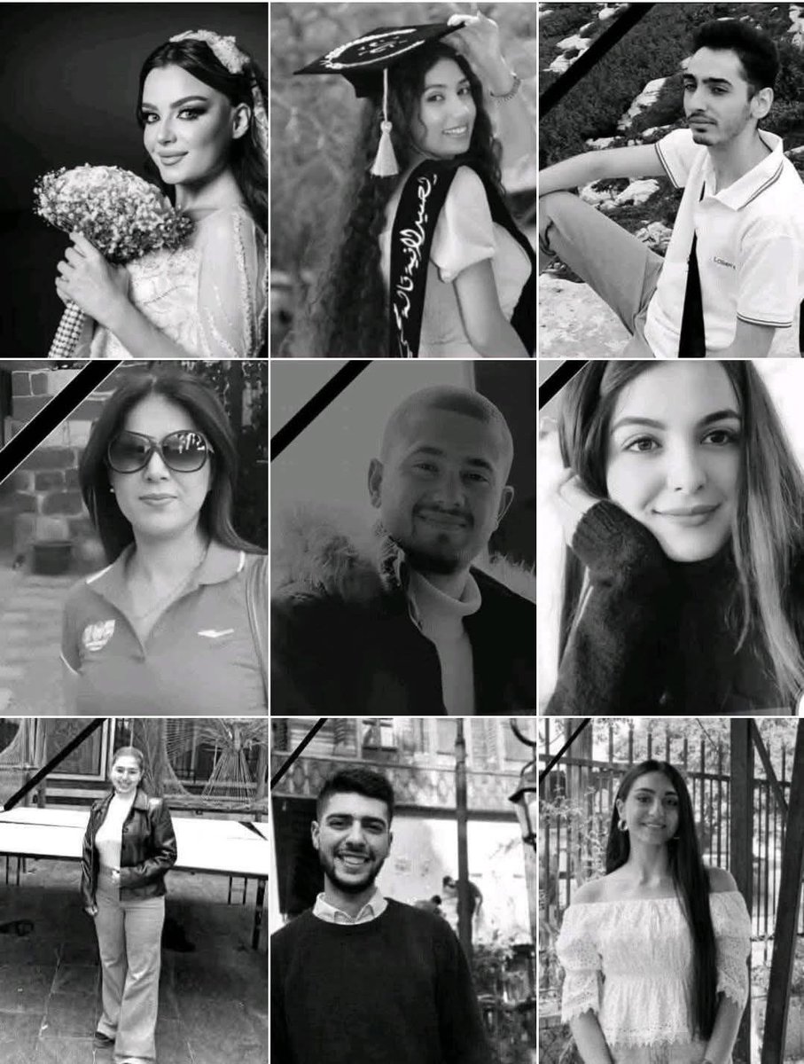 كوكبة من شهداء تفجير كنيسة مار إلياس في دمشق، الذين يظنُّ من قتلهم أنَّه يقدِّم خدمةً لله.. 

الراحة الأبدية أعطهم يا رب، ونورك الدائم فليشرق عليهم.. 
صلّوا لأجلهم ولأجل ذويهم..