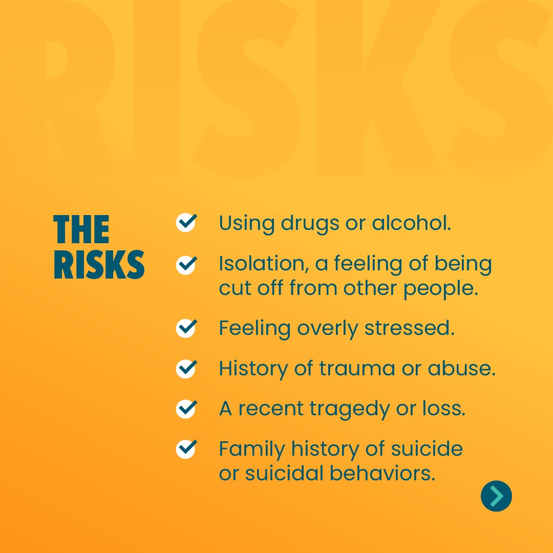 ThrivingMindSF's tweet image. Knowing the risk factors can make us more aware and help stop a crisis. These risk factors don't mean someone is having suicidal thoughts, but it is important to have a conversation with the person. #RecognizeTheRisk Click here for help: thrivingmind.org/crisis-support