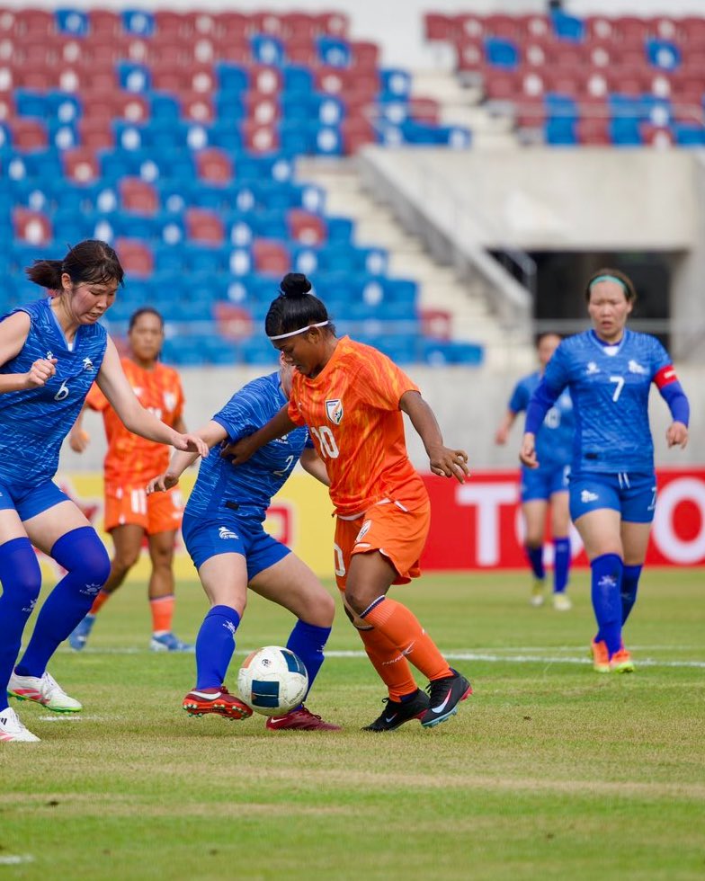 A dominant 13-0 win for the #BlueTigresses against Mongolia, with our very own Pyari Xaxa netting 5 goals and Kiran Pisda playing a key role. 💙🔥

Team India will face Timor-Leste on June 29. 🇮🇳⚔️

📸: <a href="/IndianFootball/">Indian Football Team</a> 

#OdishaFC #OFCW #IndianFootball