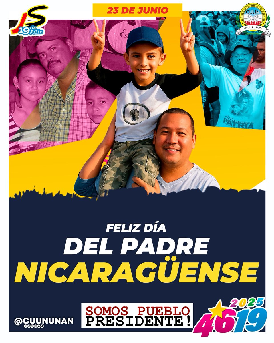 cuununan's tweet photo. #23DeJunio || Saludamos a cada padre nicaragüense que con trabajo, amor y dedicación sacan adelante a sus hijas e hijos.

¡Felicidades Papá!

#CUUN1914 https://t.co/scvon7sY4Q