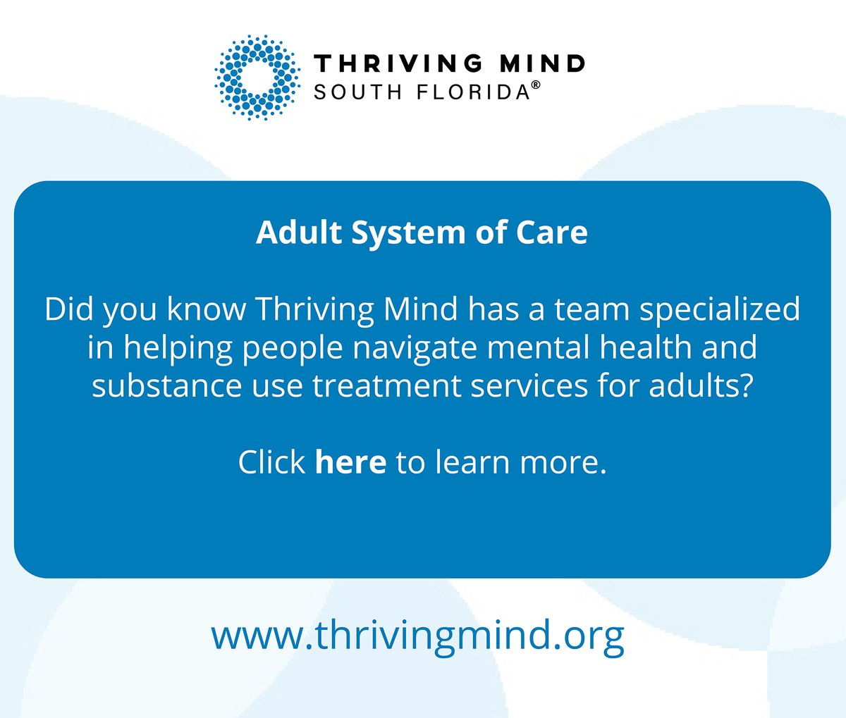 ThrivingMindSF's tweet image. Did you know Thriving Mind has a team specialized in helping people navigate mental health and substance use treatment services for adults? Click here for help: thrivingmind.org/get-help/adult…