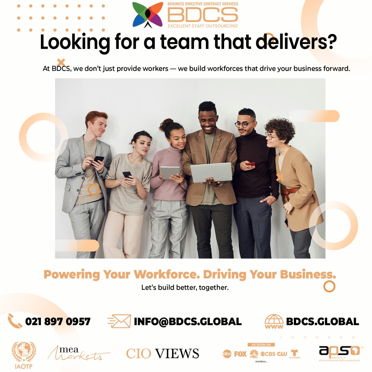 BDCSGlobal1's tweet image. Looking for a team that delivers? ✅
At BDCS, we don’t just provide workers — we build workforces that drive your business forward.

Let’s build better, together. 🚀
Powering Your Workforce. Driving Your Business.
#BDCS #WorkforcePower #BusinessGrowth #LetsWork