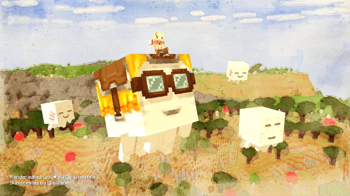 pastellefinity's tweet photo. vivid aquarelle vibrant ver.~ โโจ๐
#OtonoseKanade #Artnoseโ ๐นโจ #HoloDEV_IS #ReGLOSS #minecraft #mineimator #HappyGhast #ChaseTheSkies โ๐ #HoloMCSkyflightChaseventure โ๐โจ
Skin created by @aozane https://t.co/OTCOkI661o