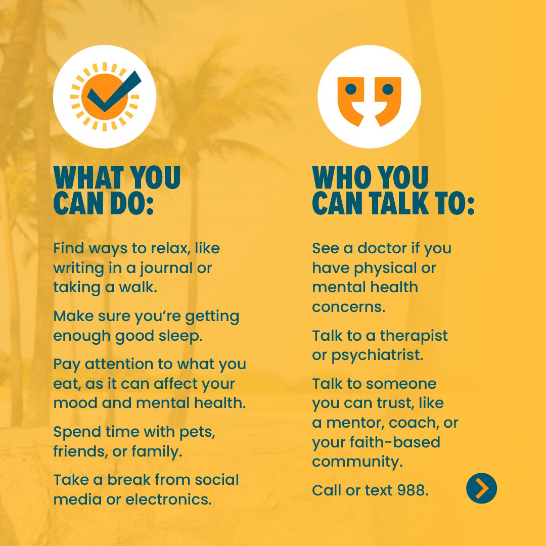 ThrivingMindSF's tweet image. Take these daily actions to care for your mental health, and with the 988 Florida Lifeline, get your health back on track. Click here for help: thrivingmind.org/crisis-support