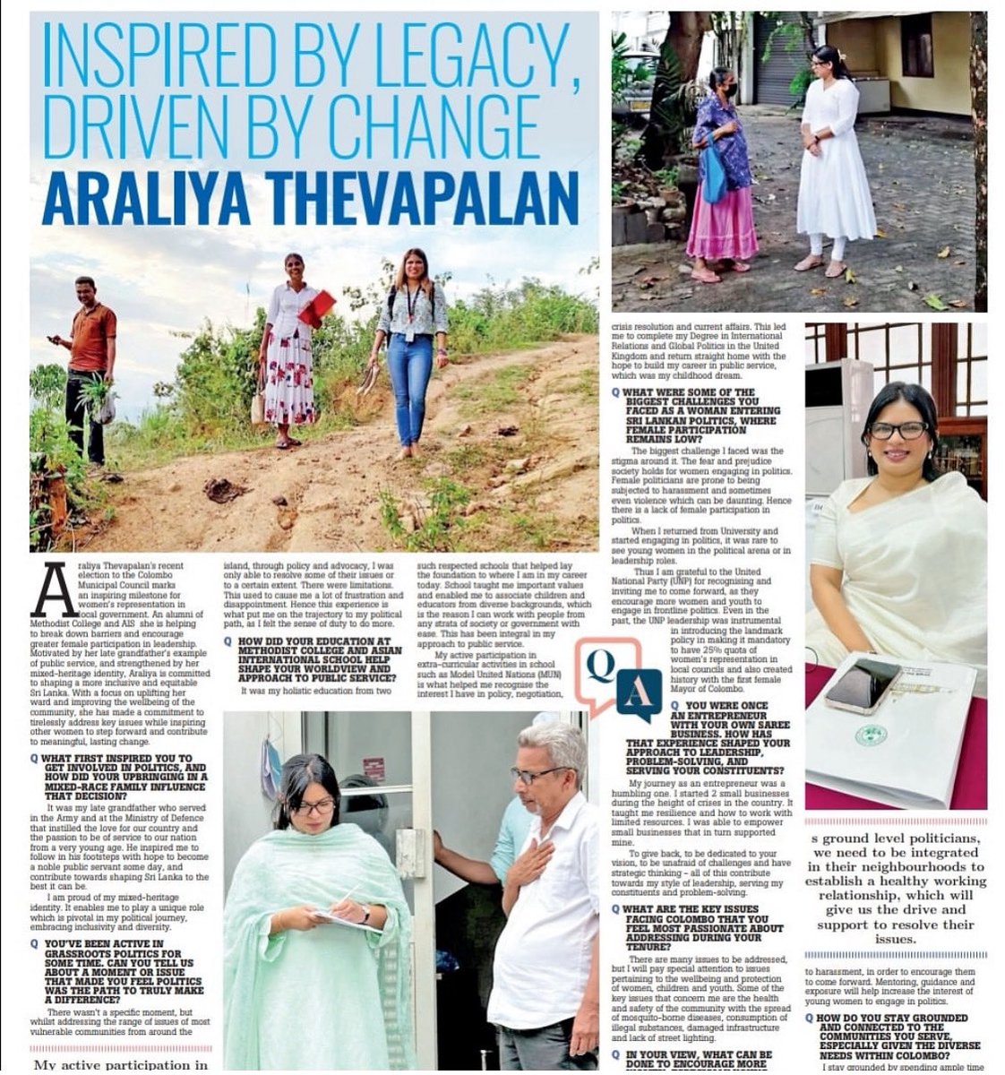 Thank you <a href="/Dailymirror_SL/">DailyMirror</a> Life <a href="/Tinajourno/">Tina EG</a> for the feature. 🙏🏻

#womeninpolitics #colombo #srilanka 

dailymirror.lk/print/life/Ins…