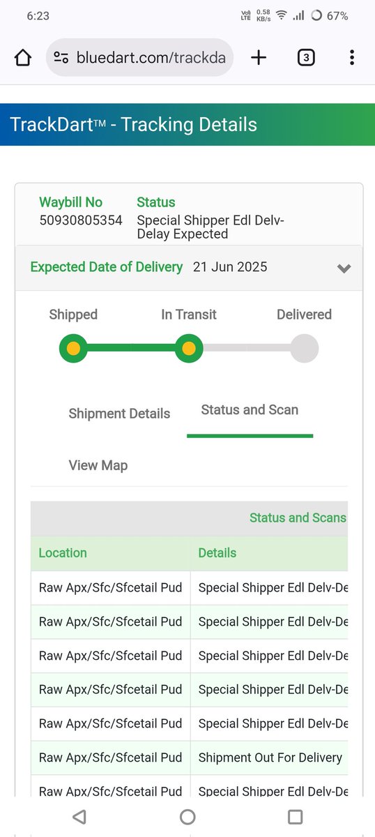 _sadiq_hasan's tweet photo. Once again, @Bluedart_ @BlueDartCares hits copy-paste on the same useless “Special Shipper Delay” update. No progress, no responsibility.
At this point, it’s not Bluedart, it’s Bluefart — full of hot air, zero delivery.
#WorstCourier #worstservice #bluedart https://t.co/VZAWZ8LGjB