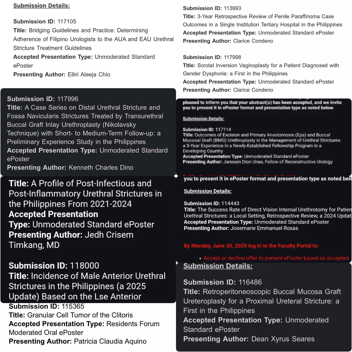 Ten abstracts accepted in this year’s Societe Internationale d’ Urologie annual convention in Edinburgh. Congratulations to all my residents and fellow. #EAMCrecon #usturology