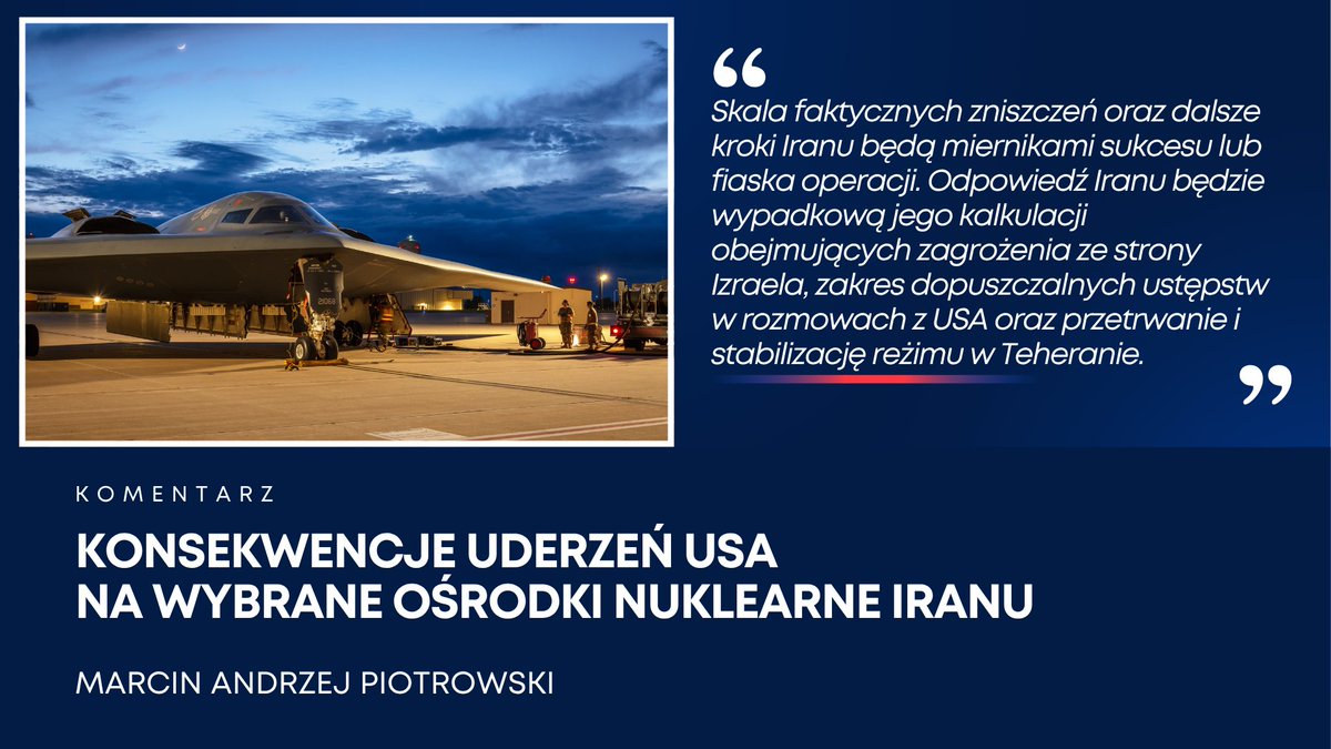 PISM (@pism_poland) on Twitter photo 🎯Ataki przeprowadzone 22 czerwca przez USA objęły główne ośrodki nuklearne Iranu, w tym Fordow, który nie był zaatakowany przez Izrael – pisze <a href="/M_A_Piotrowski/">Marcin A. Piotrowski</a>⤵️
📎pism.pl/publikacje/kon… 🎯Ataki przeprowadzone 22 czerwca przez USA objęły główne ośrodki nuklearne Iranu, w tym Fordow, który nie był zaatakowany przez Izrael – pisze <a href="/M_A_Piotrowski/">Marcin A. Piotrowski</a>⤵️
📎pism.pl/publikacje/kon…