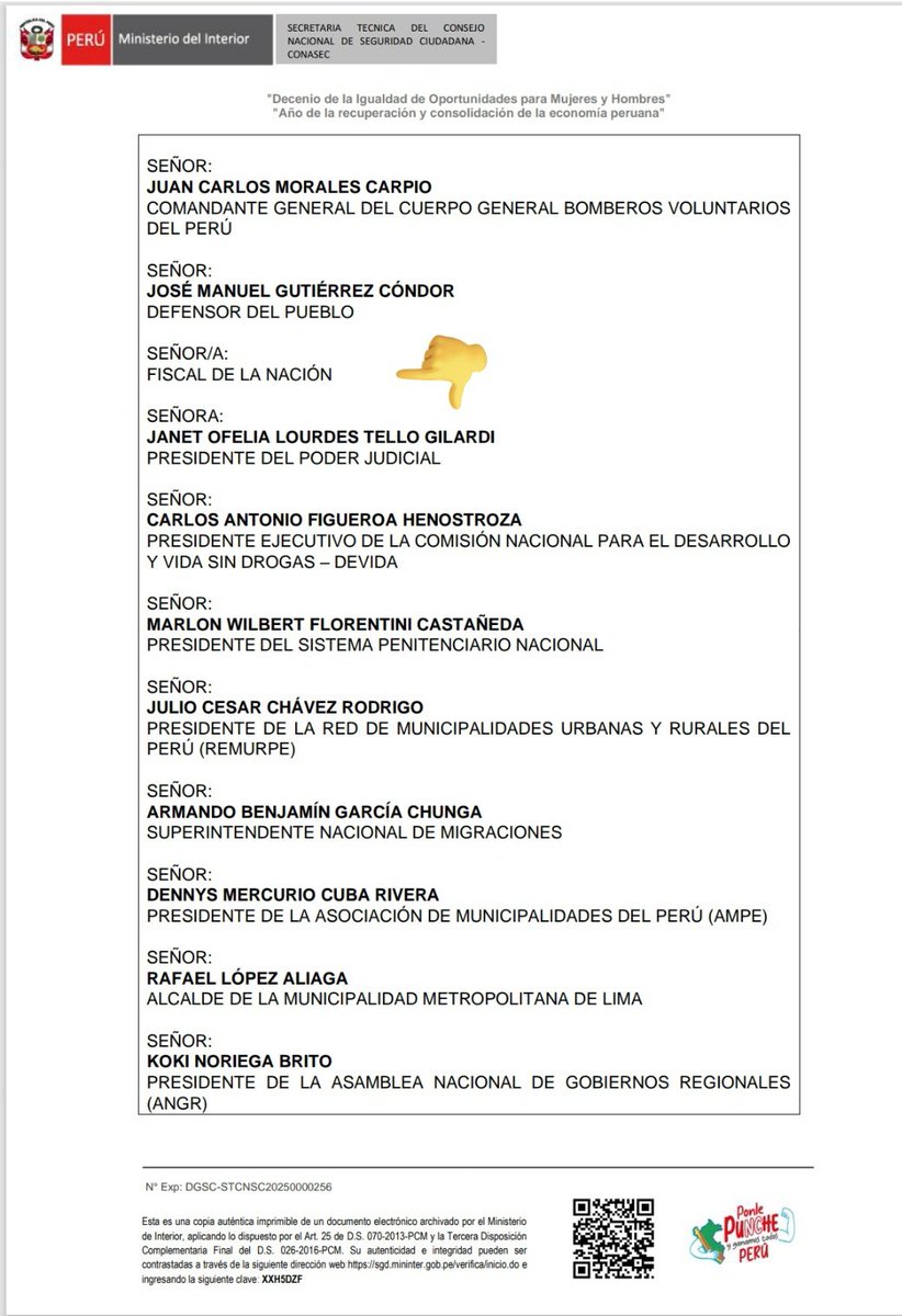 supermcalderon's tweet photo. El @pcmperu no sólo suspendió la segunda reunión del Consejo nacional de seguridad ciudadana #CONASEC , sino que además no coloco el nombre de la Fiscal de la Nacion @FiscaliaPeru ... https://t.co/B2N8IcsP20