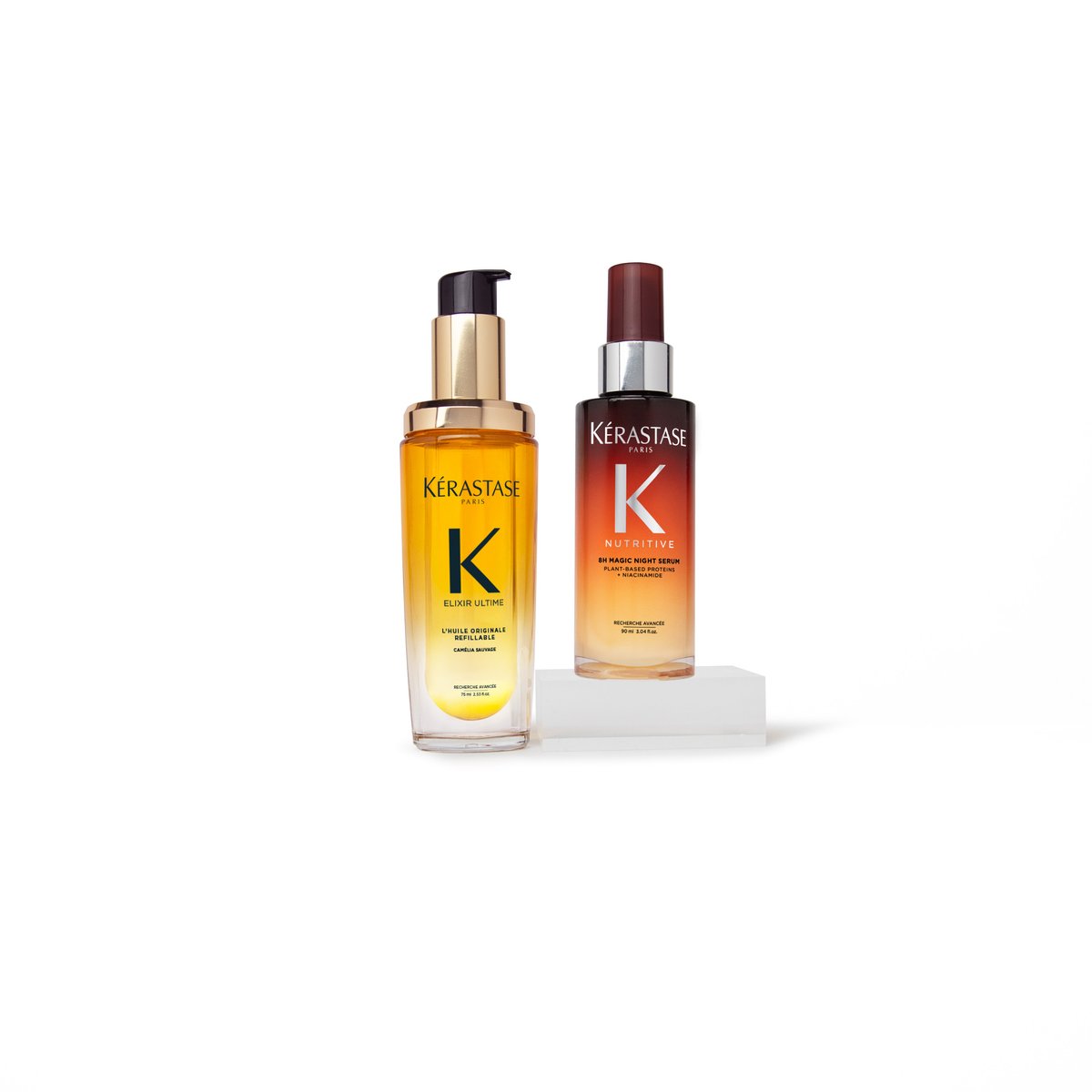 Meet the iconic must-have duo for the ultimate #GoodHairDay.

🌙 8H Magic Night Serum to nourish dry strands while you sleep

✨ Elixir Ultime to smooth against frizz, protect against heat, and add unforgettable shine.

spr.ly/60144HAKo

#KerastaseUSA #HairCare