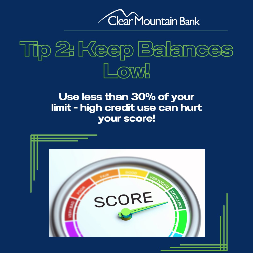 ClearMtBank's tweet image. Your credit score matters — and improving it might be easier than you think! 😃👍️

Here are five smart tips to help bring your score up over time. 

#CreditTips #FinancialWellness #ClearMountaiBank #CreditScoreHelp #CreditScore