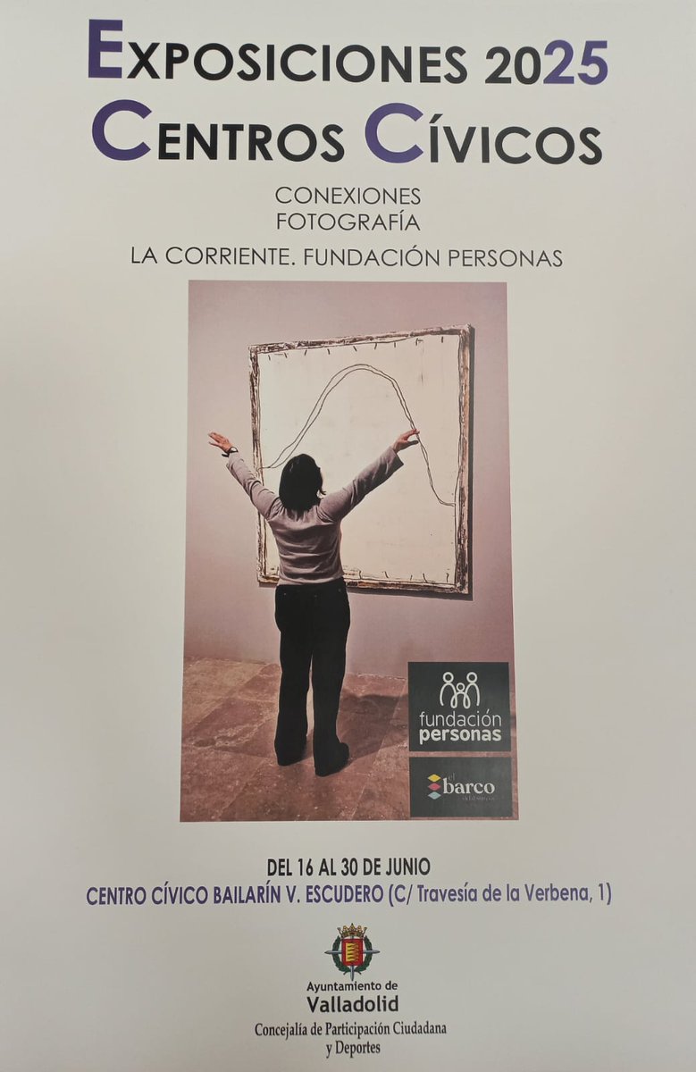 Del 16 al 30 de junio puedes visitar la exposición “Conexiones” en el Centro Cívico Bailarín Vicente Escudero (Valladolid).
Una muestra fotográfica que recoge el trabajo creativo de uno de los grupos del centro El Barco de la Esgueva, en colaboración con tres museos de la ciudad.