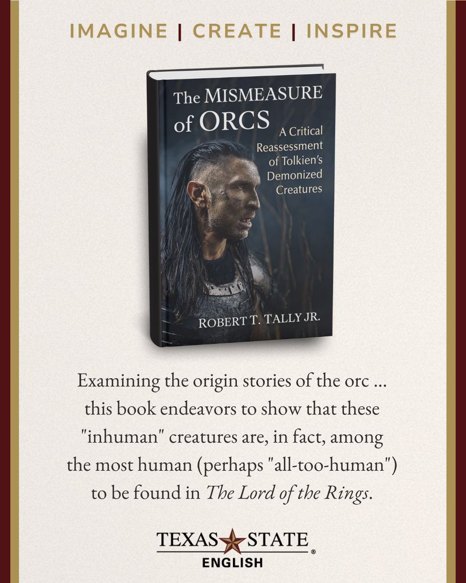 Texas State English (@txstenglish) on Twitter photo <a href="/RobertTally/">Robert Tally</a> <a href="/McFarlandCoPub/">McFarland</a> <a href="/txst_news/">TXST News</a> "Examining the origin stories of the orc ... this book endeavors to show that these 'inhuman' creatures are, in fact, among the most human (perhaps 'all-too-human') to be found in The Lord of the Rings." 💫 Find out more on the McFarland website: mcfarlandbooks.com/product/the-mi… 2/2 <a href="/RobertTally/">Robert Tally</a> <a href="/McFarlandCoPub/">McFarland</a> <a href="/txst_news/">TXST News</a> "Examining the origin stories of the orc ... this book endeavors to show that these 'inhuman' creatures are, in fact, among the most human (perhaps 'all-too-human') to be found in The Lord of the Rings." 💫 Find out more on the McFarland website: mcfarlandbooks.com/product/the-mi… 2/2