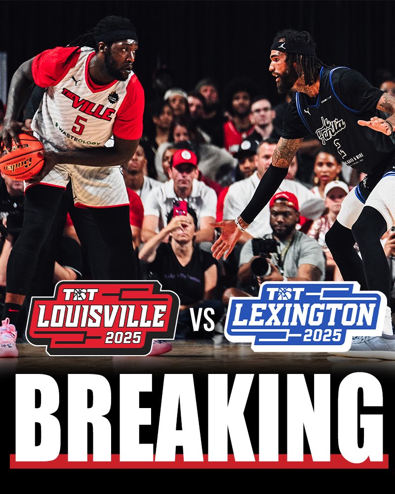 thetournament's tweet photo. BREAKING: Regional Winners for TBT's Louisville and Lexington Regionals will meet in TBT's Quarterfinals for the second year in a row!

All QF Matchup Pairings have been revealed‼️

Tickets: https://t.co/Be1uWsgUxY

(Full bracket tomorrow at 10AM) https://t.co/lCtyELBDd4