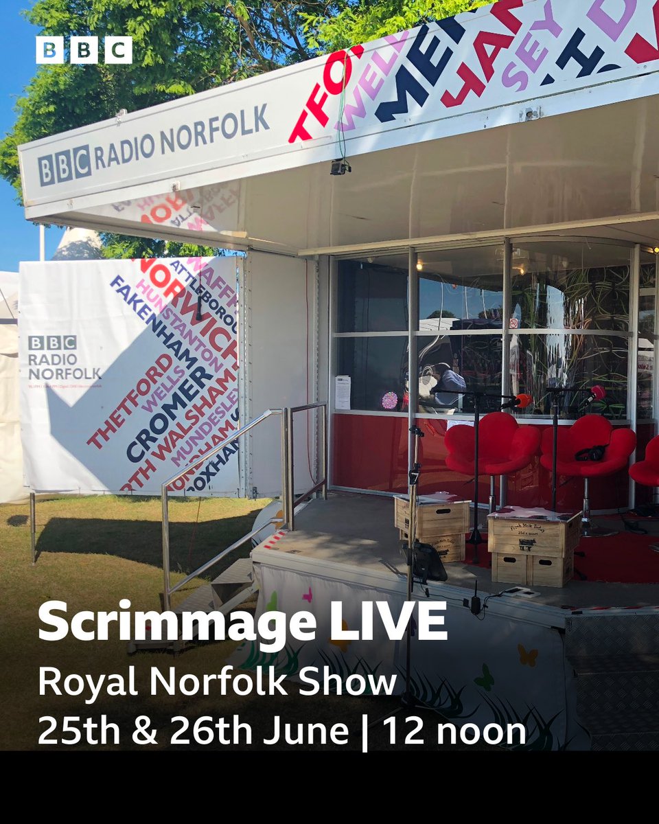 Rob Butler (@bobrutler) on Twitter photo Come and see me and <a href="/CGoreham/">Chris Goreham</a> for special live shows at <a href="/norfolkshow/">Royal Norfolk Show</a>.
We will have #ncfc guests on stage… there’s a rumour <a href="/ChrisReevo/">Chris Reeve</a> will grace us with his presence at some point too.
Join us, near the Grand Ring. Come and see me and <a href="/CGoreham/">Chris Goreham</a> for special live shows at <a href="/norfolkshow/">Royal Norfolk Show</a>.
We will have #ncfc guests on stage… there’s a rumour <a href="/ChrisReevo/">Chris Reeve</a> will grace us with his presence at some point too.
Join us, near the Grand Ring.