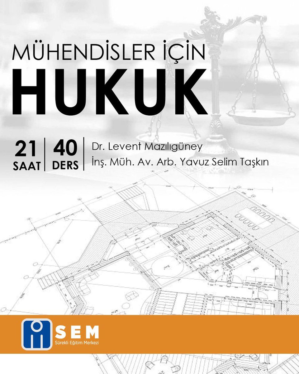 🔶🔸 Mühendisler İçin Hukuk Eğitimi 👇

imo.org.tr/TR,210815/muhe…