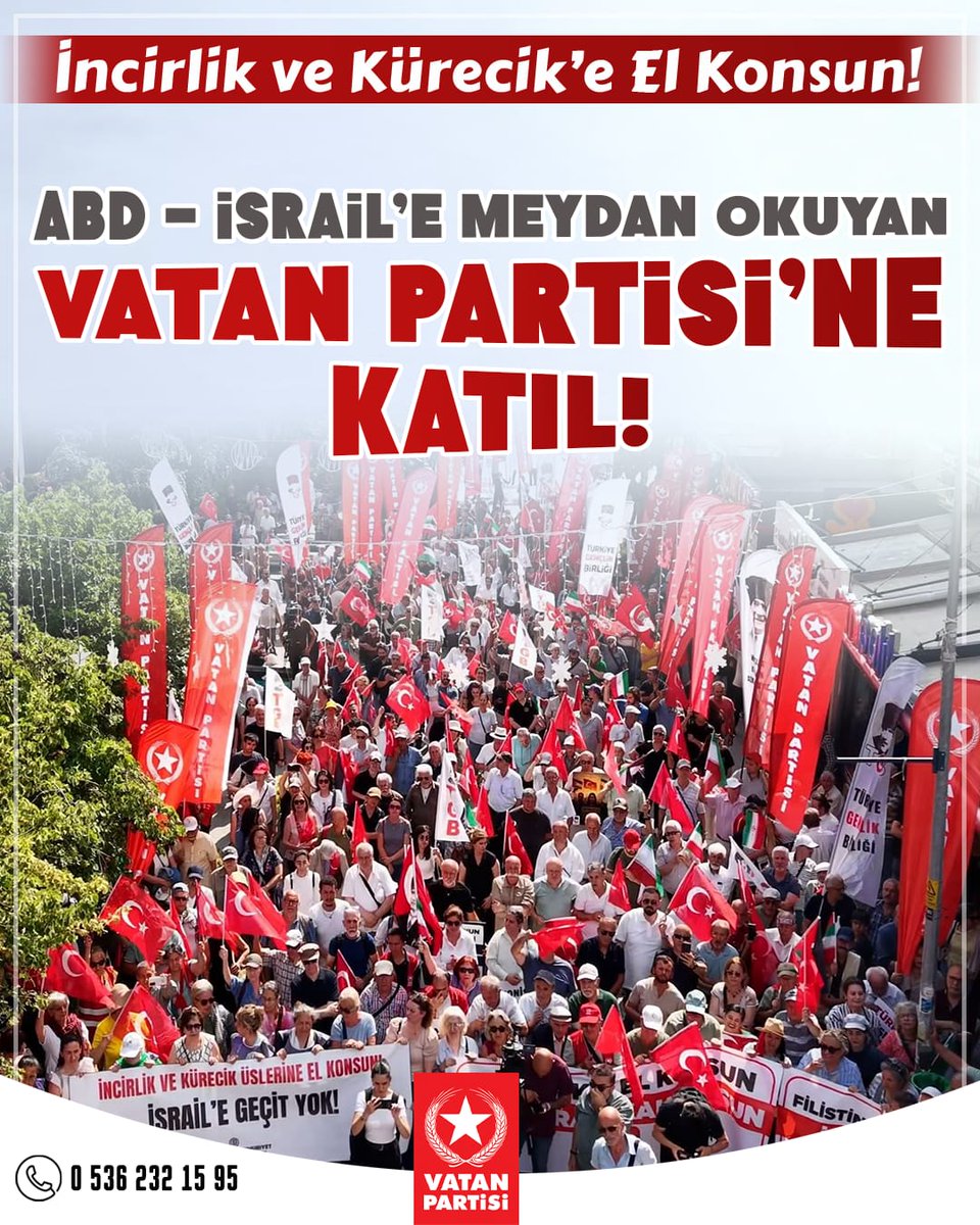 İncirlik ve Kürecik'e El Konsun!

ABD-İsrail'e Meydan Okuyan
Vatan Partisi'ne Katıl!

Üyelik Formu: vatanpartisi.org.tr/genel-merkez/u…