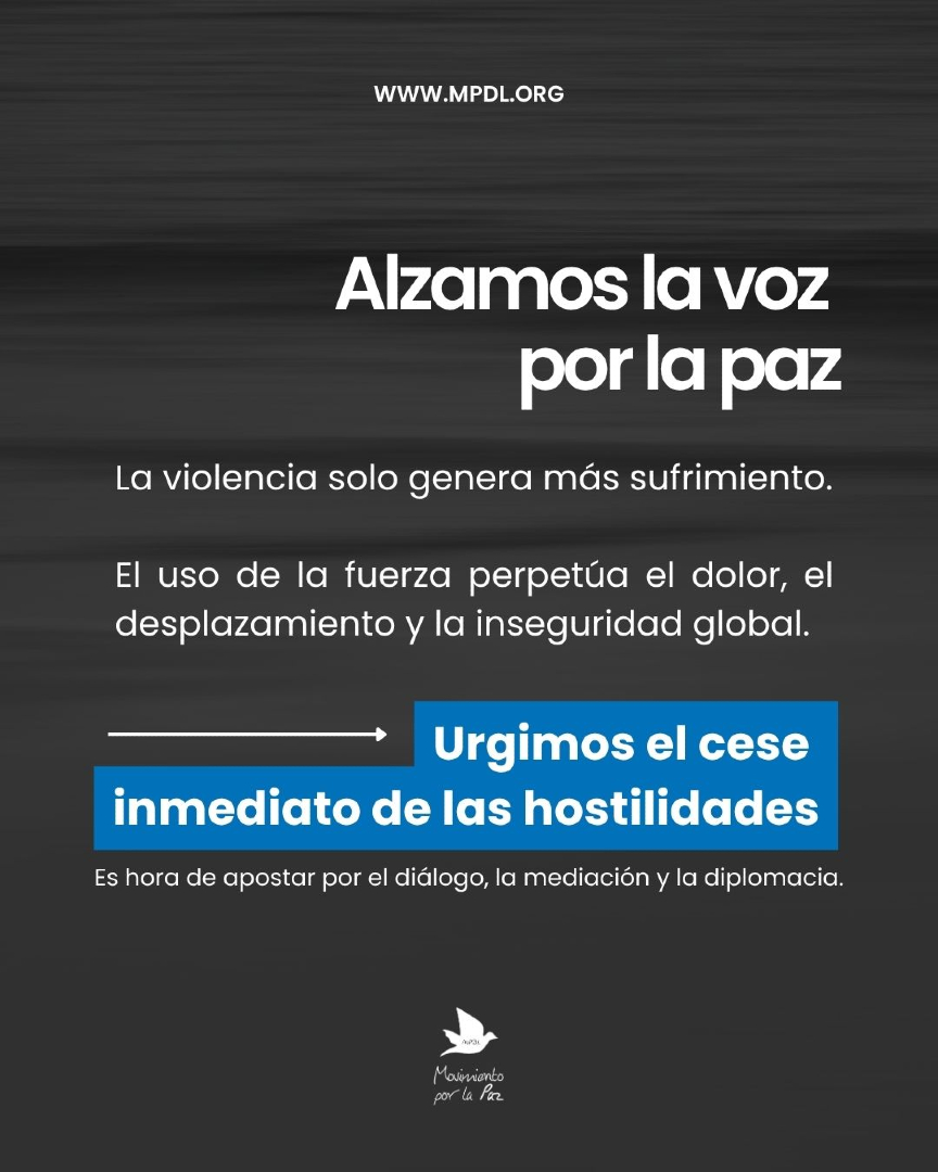 Expresamos nuestra profunda preocupación ante la escalada bélica en Oriente Próximo.

Urgimos el cese inmediato de las hostilidades y el compromiso con el diálogo, la mediación y la #ConstrucciónDePaz

#NoALaGuerra