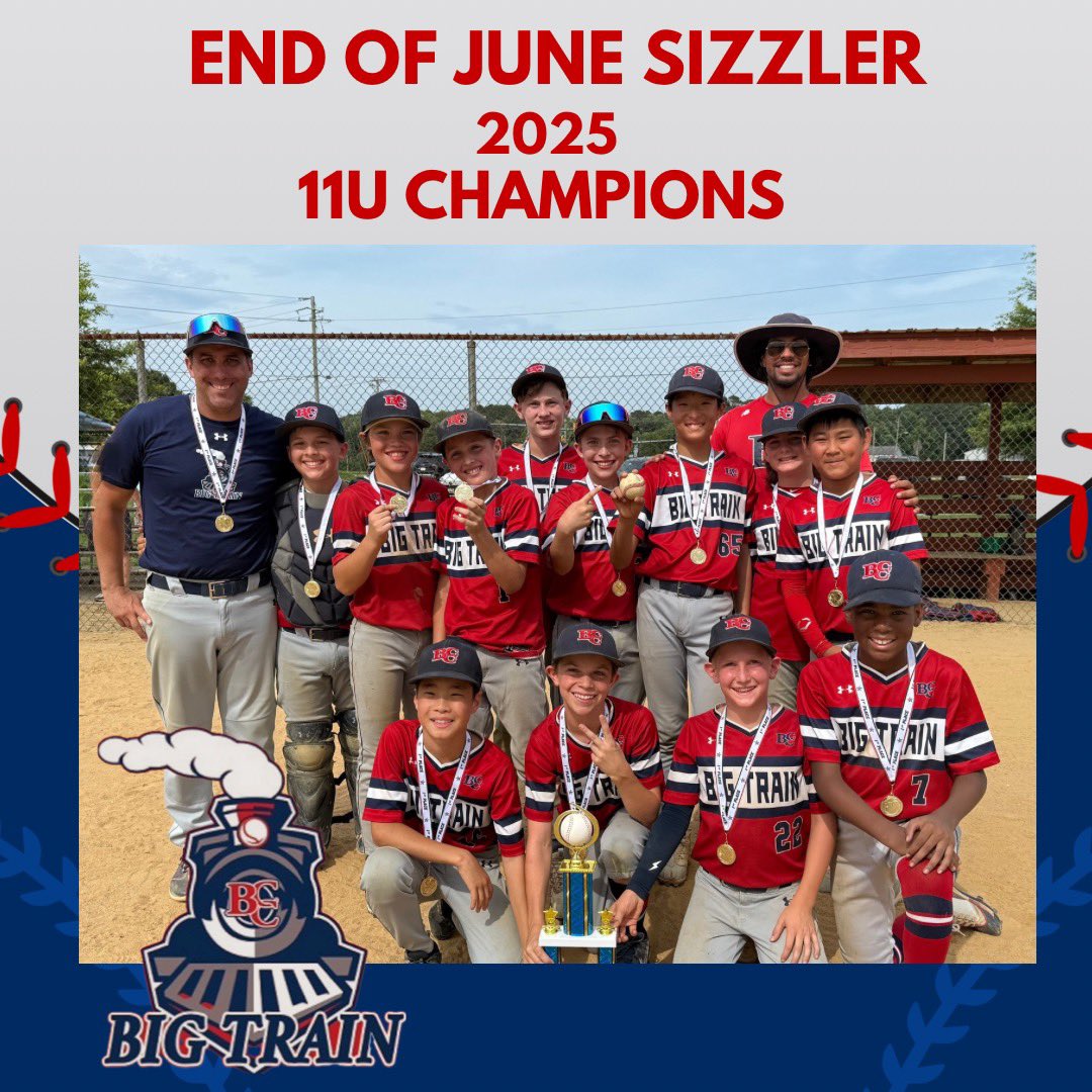 Congrats to 11u Big Train for winning the End of July Sizzler!