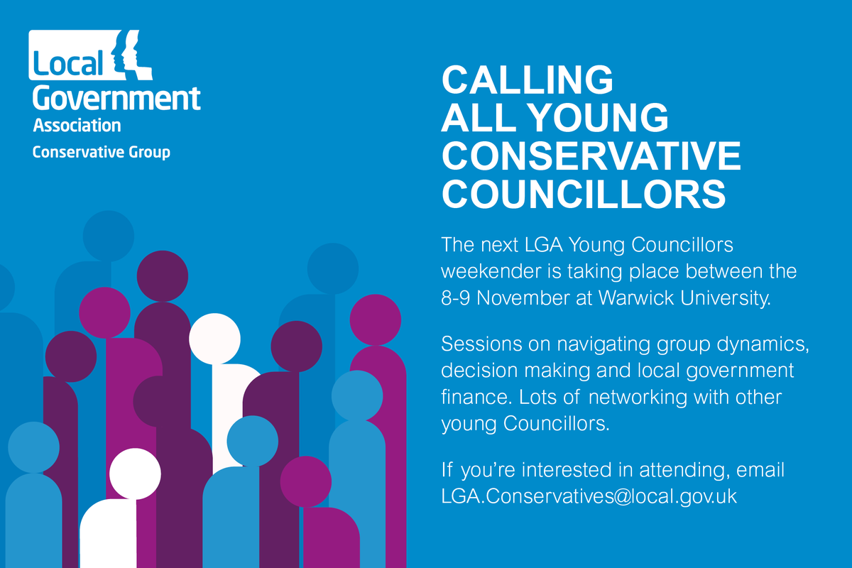 🗣️Calling all Young Conservative Councillors. The next LGA Young Councillors weekend is taking place between the 8th-9th November at Warwick University. Contact us for more details👇👇👇