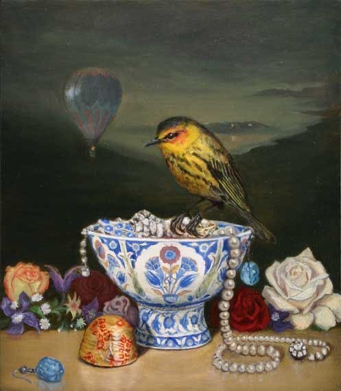 Carolinda MacDonald artist
Scottish painter creating an alchemy of Birds .  Classical paintings and Landscapes.   
So utterly charming.   Love this one