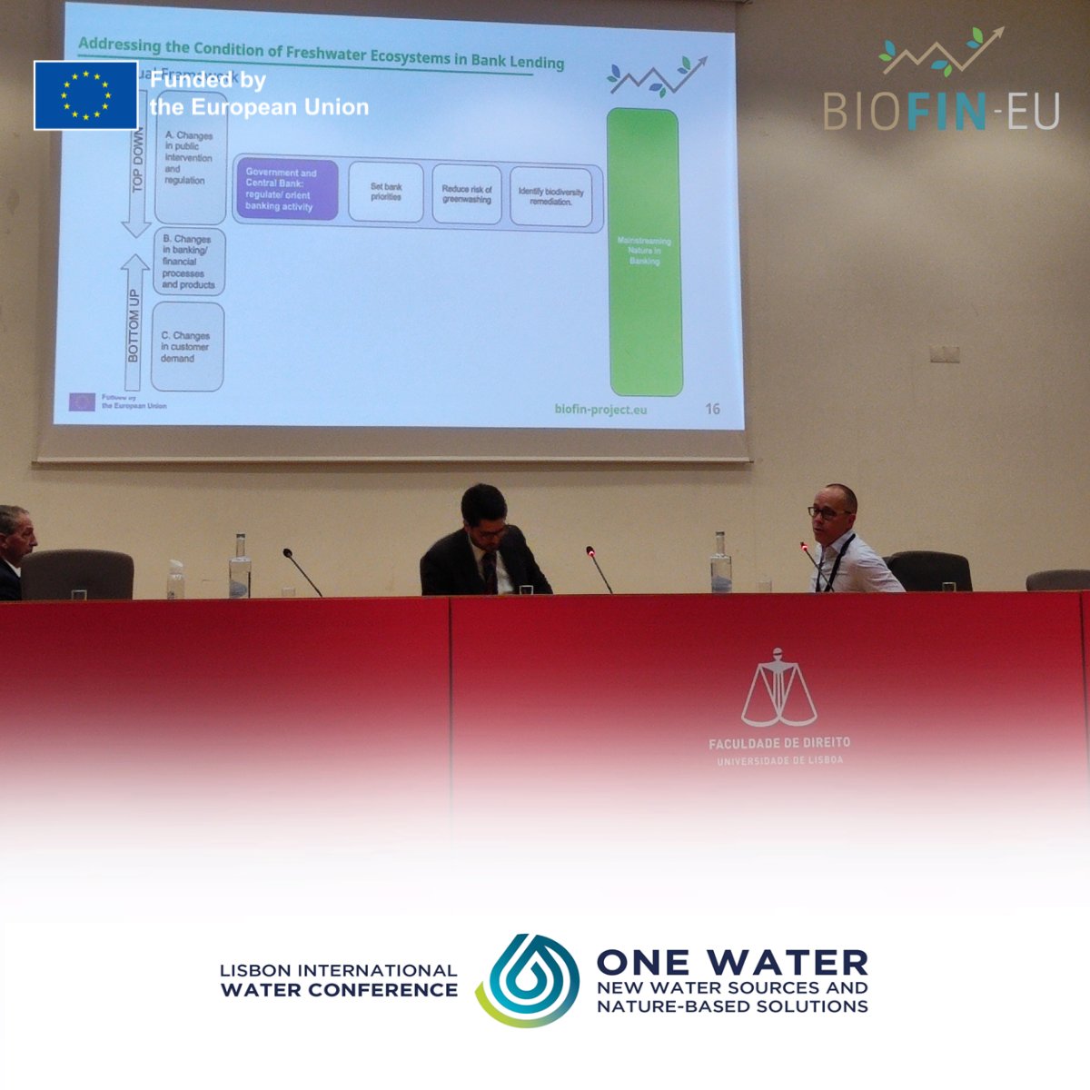 🌊On 5–6 June 2025, BIOFIN-EU co-organised the One Water Conference in Lisbon with Lisbon Public Law Research Centre &amp; <a href="/ULusofona/">Universidade Lusófona</a>, focusing on new water sources &amp; Nature-based Solutions.

Thanks to our partners, <a href="/UL/">University Of Limerick</a>, <a href="/ULusofona/">Universidade Lusófona</a> &amp; Etifor, who represented BIOFIN-EU.

<a href="/HorizonEU/">Horizon Europe 🇪🇺</a>