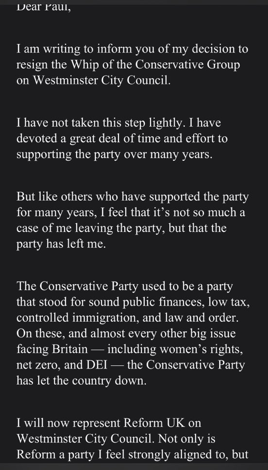 ReformDaily_'s tweet image. ➡️ Cllr Laila Cunningham: “I can no longer defend 14 years of failure. I’ve left the Conservatives &amp;amp; joined Reform UK to fight for real change - lower taxes, controlled borders &amp;amp; putting Britain first.”

Her full letter below ⬇️

#ReformUK #DefendBritain #JoinTheChange