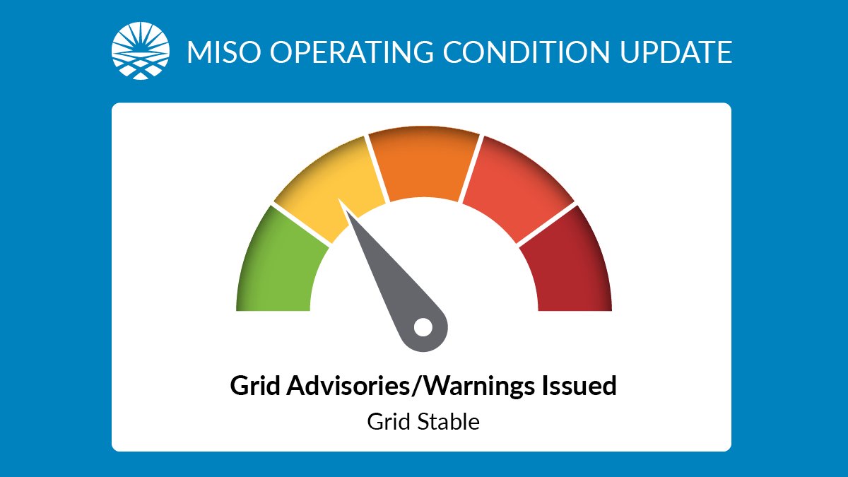 It's going to be a hot start to the week across the MISO region. Our skilled operators are closely monitoring grid conditions to keep energy flowing reliably. 

For the latest grid conditions and real‑time updates, visit our website or download the MISO Mobile App.

Website |