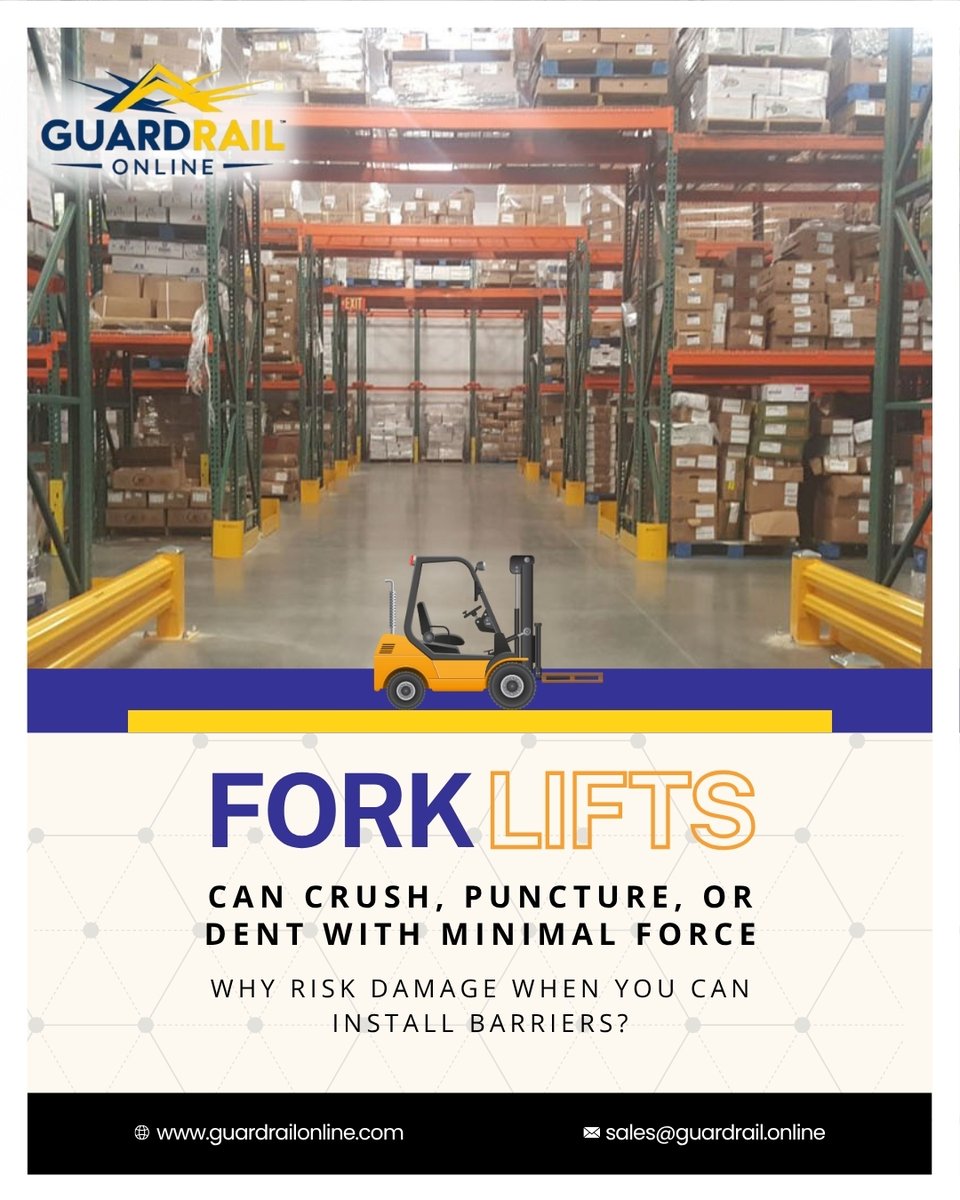 GuardRailOnline's tweet image. One forklift hit = thousands in damage.

Stop impact in its tracks with Guardrail Online’s high-tensile steel barriers.
Bolt-down secure. Safety-yellow visible. Engineered to protect what matters.

👉 guardrailonline.com

#ForkliftSafety #GuardrailSolutions #ImpactProtection