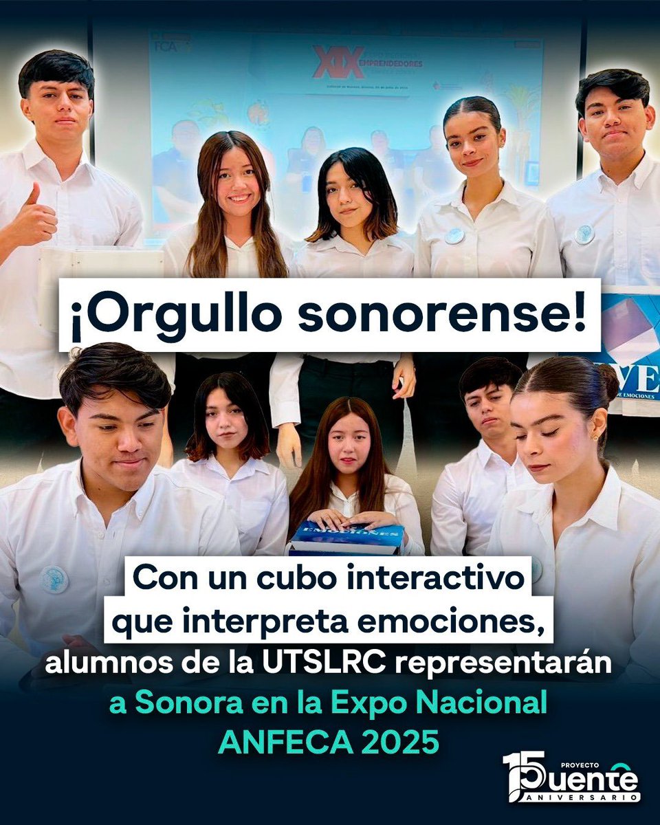 #FelizLunes ☀️

¡Felicidades al talento de la Universidad Tecnológica de #SLRC! 🏆

Su proyecto “Psico Nexus”, un innovador cubo interactivo que interpreta emociones mediante colores y sonidos, les dio el primer lugar regional en la categoría de Alta Tecnología de la Expo