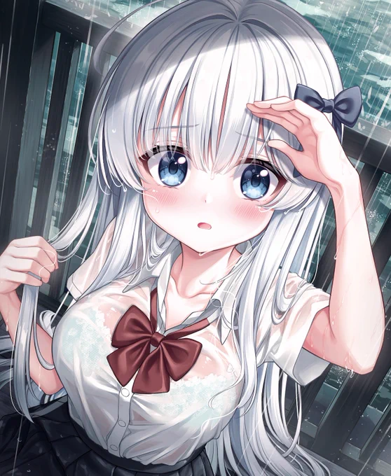 雨は降らないって予報だったのに… びしょ濡れです…