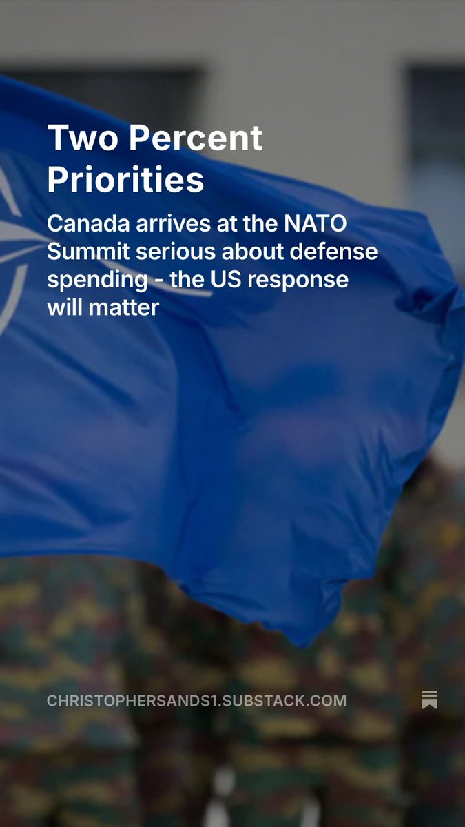 Now that Canada has a plan to meet its #NATO spending commitment of 2% of GDP, at this week's summit, the alliance will raise the target to 5%. What are Washington's priorities for Canadian #defense? #USCanada open.substack.com/pub/christophe…