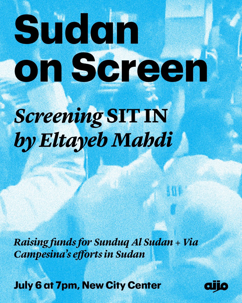 Mizna_ArabArt's tweet image. Join us for this special screening of SIT IN + fundraiser aiming to provide space for our local community to learn about and process the recent events in Sudan.
7/6 at 7 PM at New City Center (Sanctuary)
Tickets: mizna.org/event/sudan-on…