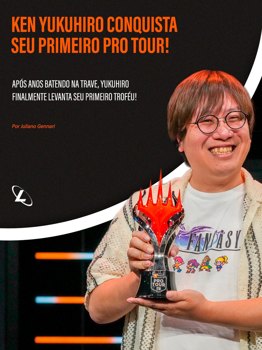 O dia chegou! Ken Yukuhiro é campeão do Pro Tour! Após anos batendo na trave, o japonês finalmente levanta seu primeiro troféu no #PTFinalFantasy.

Confira na LigaMagic um resumo desse incrível final de semana, por <a href="/Juliano_Bolts/">Juliano Gennari</a>: lig.ae/x8L9N2
