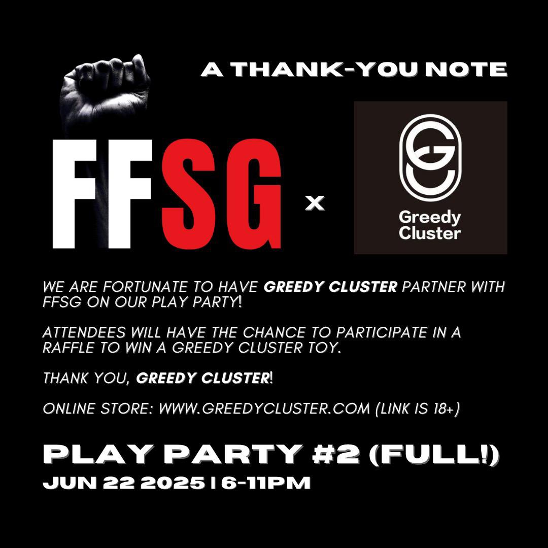 Pup Beta / Betamaxx ๐ FFest, IML, BBM, DC Pride (@powerversff) on Twitter photo FFSG is fortunate to have <a href="/GreedyCluster/">Greedy Cluster Toys ยฉ</a> sponsor a toy for our play partyโs raffle! Visit them at greedycluster.com for your toy needs :)
#FFSG FFSG is fortunate to have <a href="/GreedyCluster/">Greedy Cluster Toys ยฉ</a> sponsor a toy for our play partyโs raffle! Visit them at greedycluster.com for your toy needs :)
#FFSG