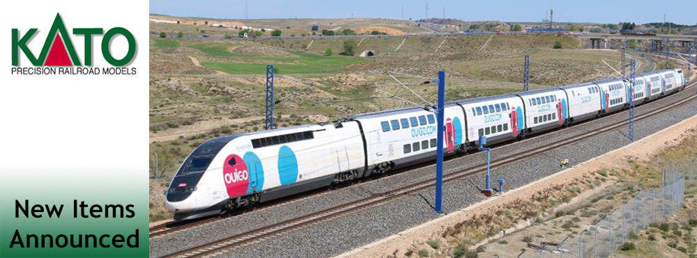 Kato Europe: June Announcements

Add some Spanish flair to your modern railway with the striking OUIGO España TGV 5-Car EMU Set VI, with an add-on pack also available.

Find out more:  gaugemaster.info/4nlYtmX

#kato #katoeurope #OUIGO #modelrailway #modeltrain
