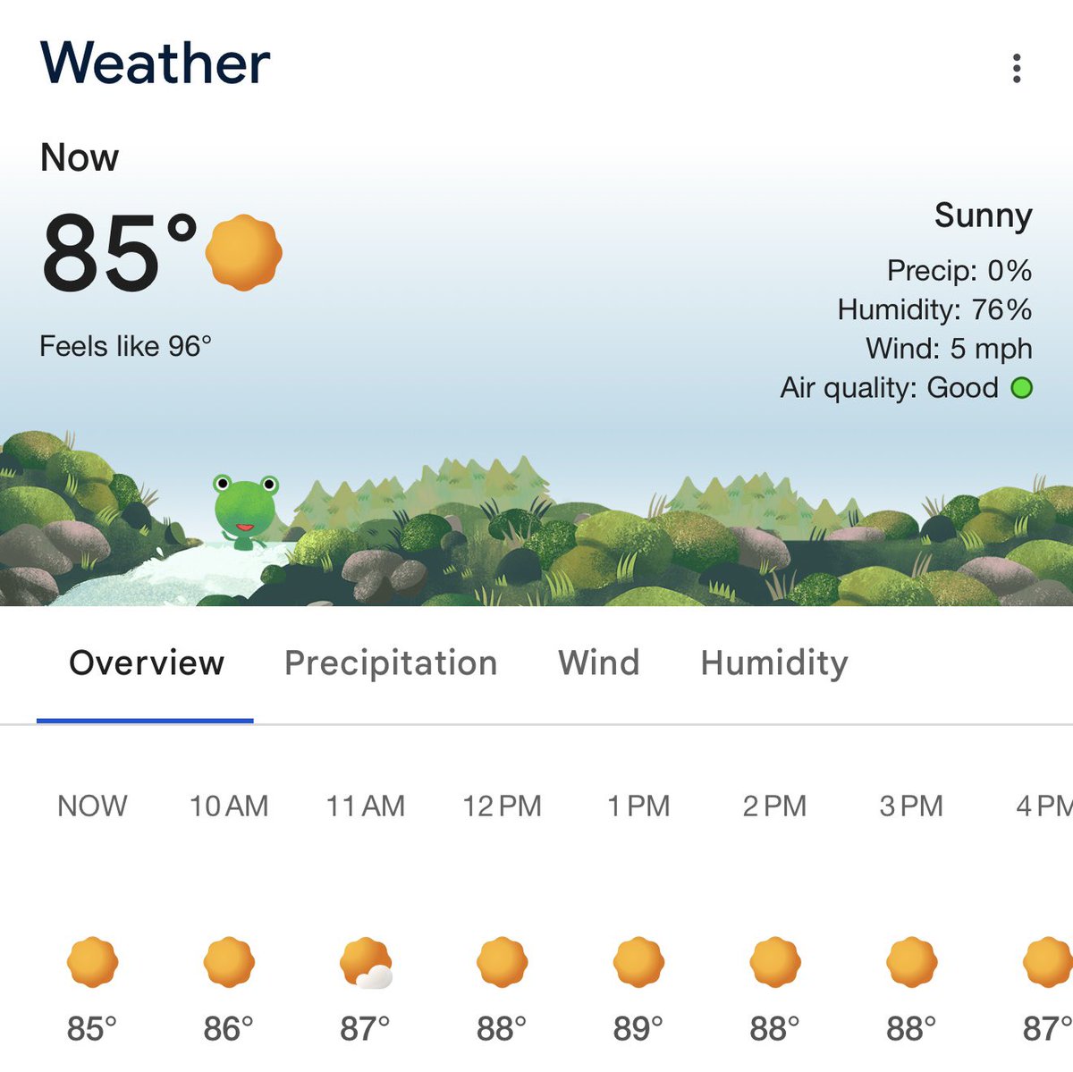 North Florida Atlantic Coast Temps: 
Bad News/Good News
85 at 9:00 am —- But stays in the 80s all day.