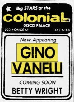 Toronto Concert History: 50 years ago this week - June 23-28, 1975 - Gino Vannelli plays The Colonial.