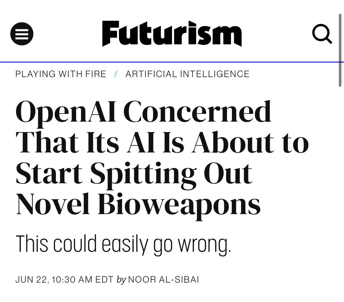 🚨 🚨 OpenAI safety head Johannes Heidecke said AIs will be advanced enough to help amateurs create bioweapons.