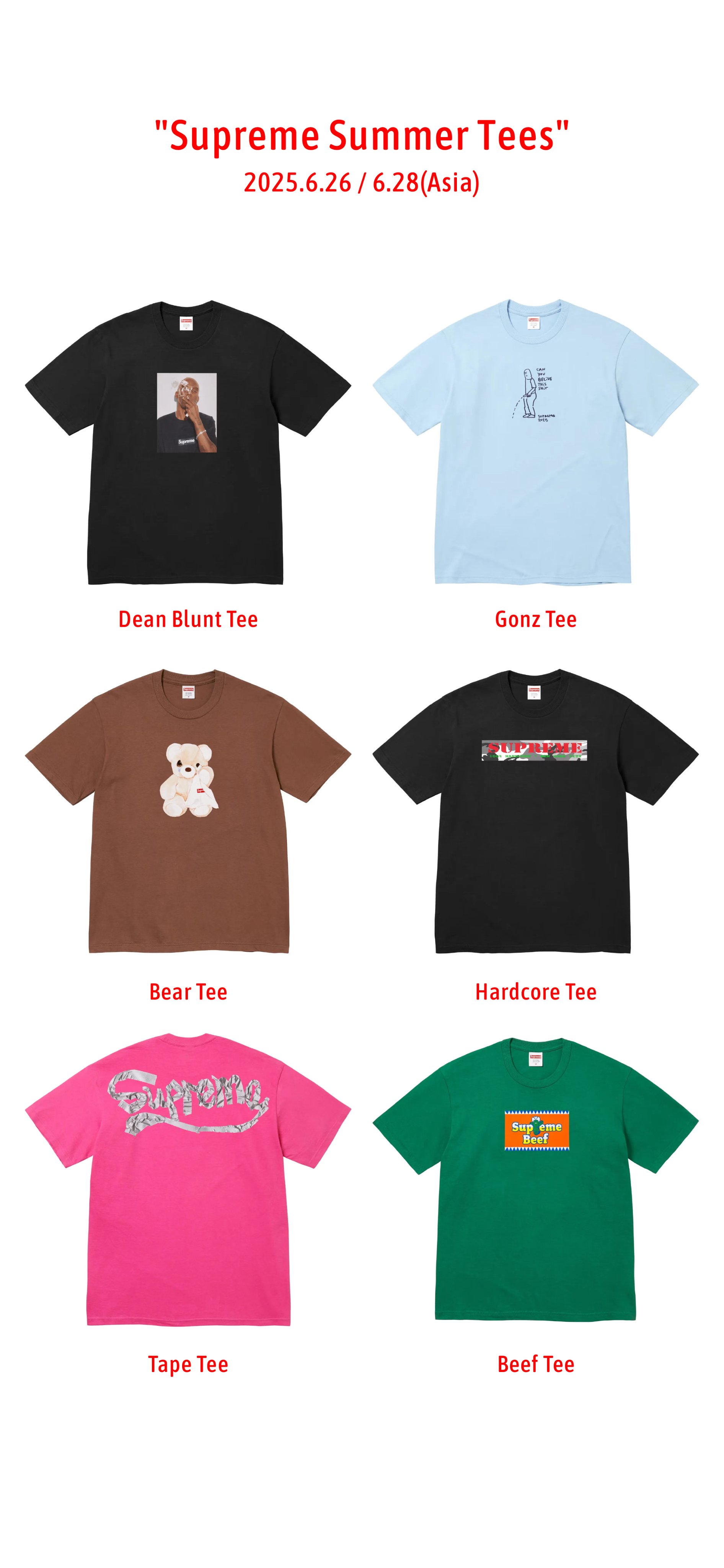 Tシャツ(半袖/袖なし) Supreme - supreme summer tee Supreme（Tシャツ/カットソー(半袖/袖なし)）のフリマアイテム一覧