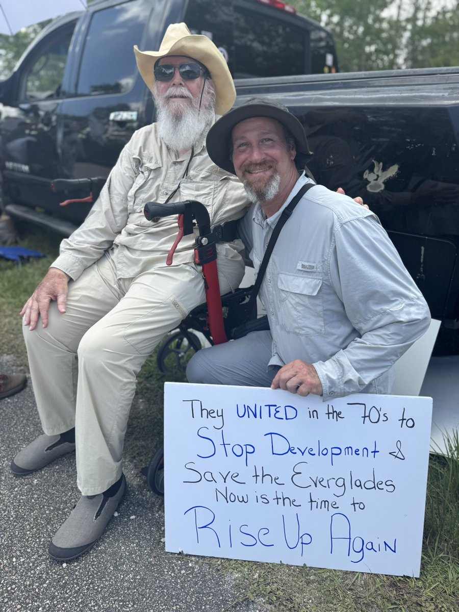 MaxChesnes's tweet image. 82-year-old Clyde Butcher, world-renowned photographer who last year earned a presidential medal for his life’s work documenting the Florida Everglades, joined protests yesterday against @AGJamesUthmeier’s proposed “Alligator Alcatraz” immigration detention center