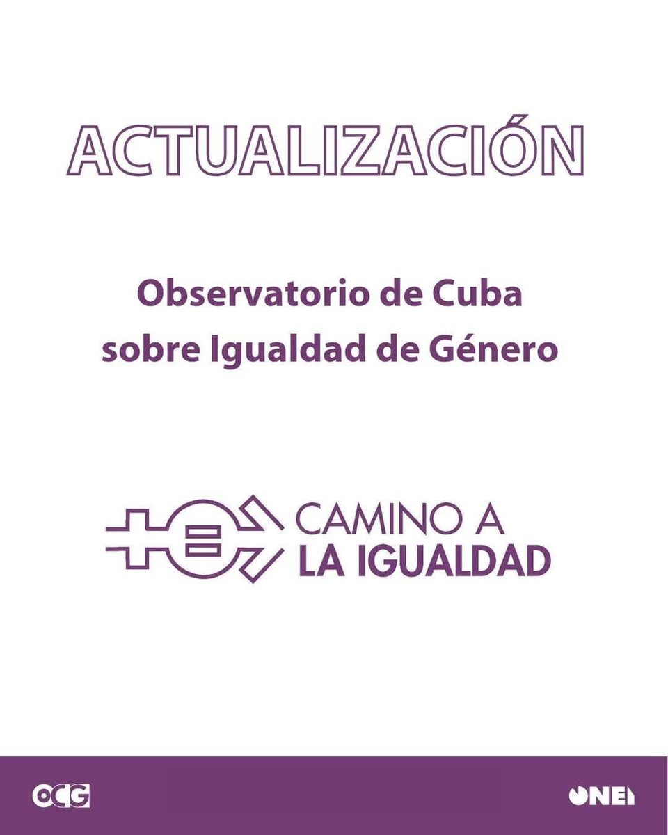 MES (@cubames) on Twitter photo 🙌 ¡Ya se encuentra actualizado el Observatorio de Cuba sobre Igualdad de Género de la <a href="/CubaONEI/">Oficina Nacional de Estadística e Información Cuba</a>!
ℹ️ Consúltalo a través de 👉: genero.onei.gob.cu
#UniversidadCubana 🙌 ¡Ya se encuentra actualizado el Observatorio de Cuba sobre Igualdad de Género de la <a href="/CubaONEI/">Oficina Nacional de Estadística e Información Cuba</a>!
ℹ️ Consúltalo a través de 👉: genero.onei.gob.cu
#UniversidadCubana