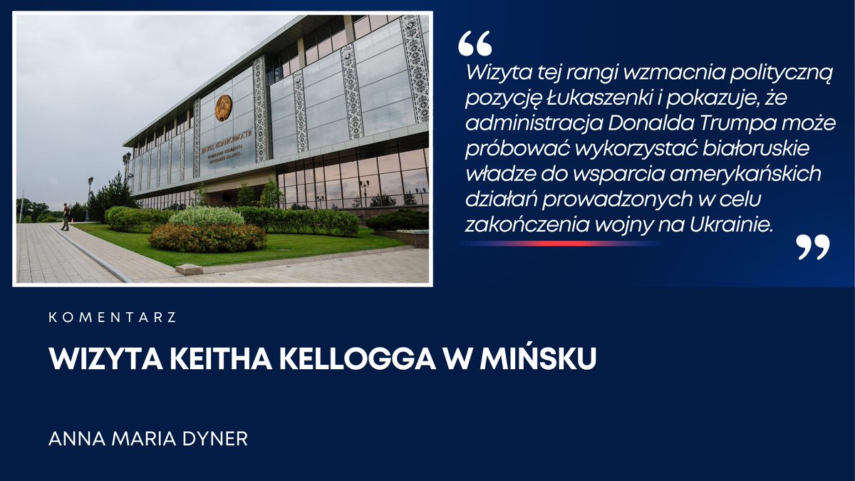 PISM (@pism_poland) on Twitter photo 🏛️Wizyta Keitha Kellogga w Mińsku przyniosła zwolnienie 14 więźniów politycznych, ale była też szczególnie ważna dla Alaksandra Łukaszenki, który zabiega o międzynarodowe uznanie. Więcej w dzisiejszym komentarzu <a href="/Anna_M_Dyner/">Anna Maria Dyner</a>👇
📎pism.pl/publikacje/wiz… 🏛️Wizyta Keitha Kellogga w Mińsku przyniosła zwolnienie 14 więźniów politycznych, ale była też szczególnie ważna dla Alaksandra Łukaszenki, który zabiega o międzynarodowe uznanie. Więcej w dzisiejszym komentarzu <a href="/Anna_M_Dyner/">Anna Maria Dyner</a>👇
📎pism.pl/publikacje/wiz…