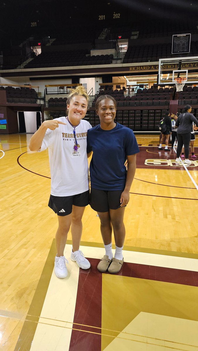 Nife Adene (@nifeadene_) on Twitter photo Had a great time at the <a href="/TXStateWBB/">Texas State WBB</a> Elite camp yesterday!! Learned a lot and received some great feedback!! Thank you coaches!!
<a href="/Coach_Z_Antoine/">Zenarae 黃翠珠 Antoine</a> <a href="/CoachFarris54/">Barbara Farris</a> <a href="/CoachJericka/">Jericka Jenkins</a> <a href="/coachpaige30/">Paige Love</a> Had a great time at the <a href="/TXStateWBB/">Texas State WBB</a> Elite camp yesterday!! Learned a lot and received some great feedback!! Thank you coaches!!
<a href="/Coach_Z_Antoine/">Zenarae 黃翠珠 Antoine</a> <a href="/CoachFarris54/">Barbara Farris</a> <a href="/CoachJericka/">Jericka Jenkins</a> <a href="/coachpaige30/">Paige Love</a>