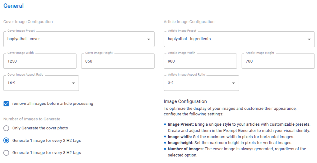 Arrête de générer le même type d'image pour tout !

Avec Alphonse-ai :
- preset par catégorie
- modèle IA au choix par site
- preset pour l'image à la une
- preset pour le visuel contenu

Tout est automatisé.
Mais ta stratégie reste hyper personnalisée.