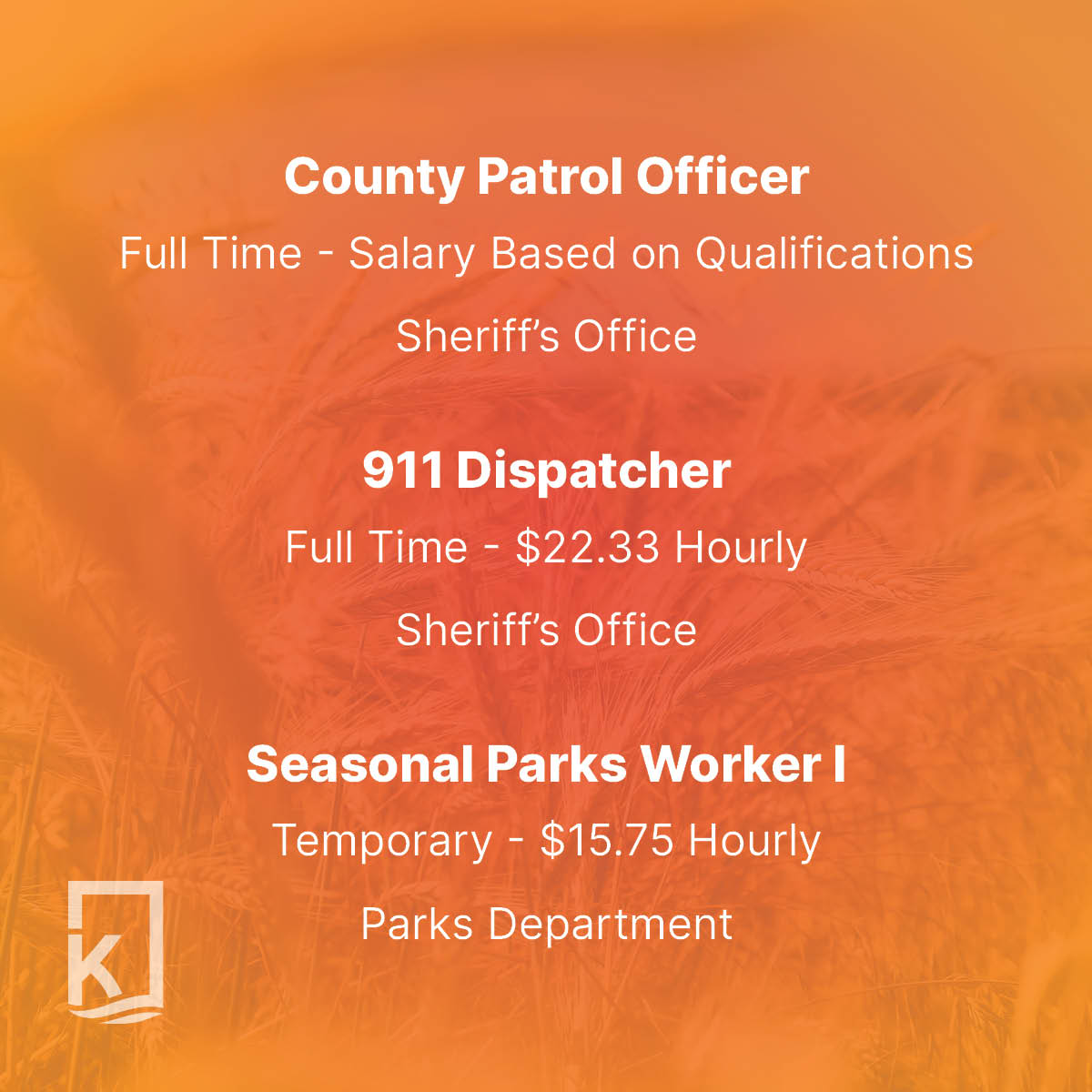 Opportunity knocks: open the door to your next career move!

View our job listings below and visit kentcountymi.gov/jobs to apply!