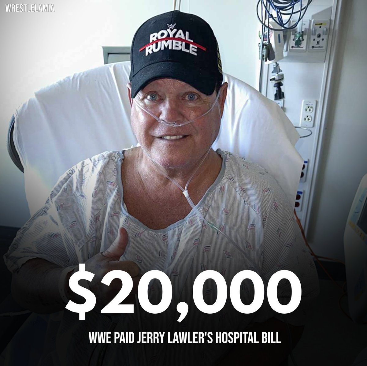wrestlelamia's tweet photo. Jerry Lawler revealed WWE paid his hospital bill of $20,000. Lawler was admitted to a hospital in Canada for a few days.🙏 https://t.co/TUhAElNC8C