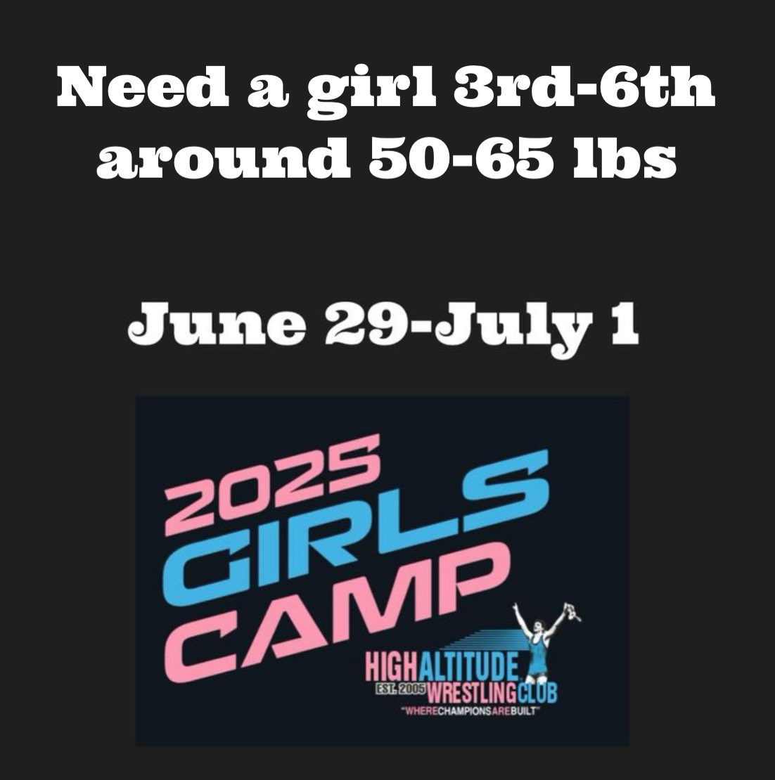 Still have some openings in our spend the night camp at Wesley Woods in Indianola, Iowa!  Contact me if interested