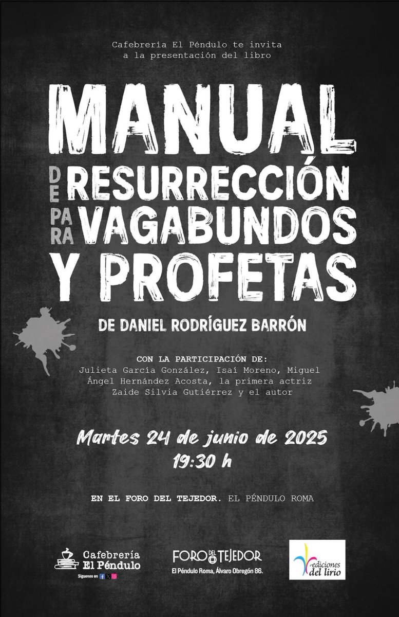 Mañana, en <a href="/El_Pendulo/">El Péndulo</a> Roma, hablaremos de esta novela de Daniel Rodríguez Barrón... Los esperamos.